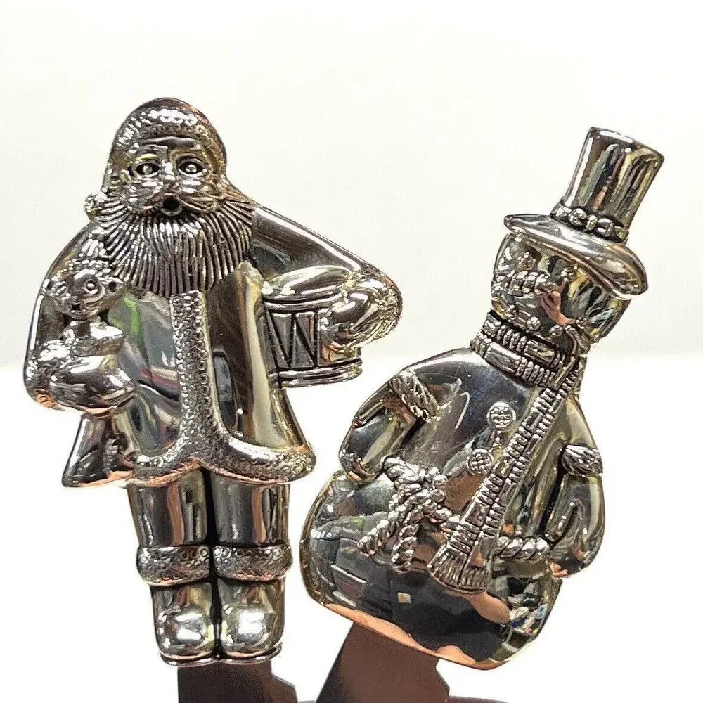 Christmas Mikasa Santa & Snowman Butter Spreader Stainless Steel Set of 2
